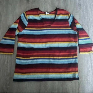 Women’s Fashion Bug Striped 3/4 Sleeve Top Size 22-24 3Xl